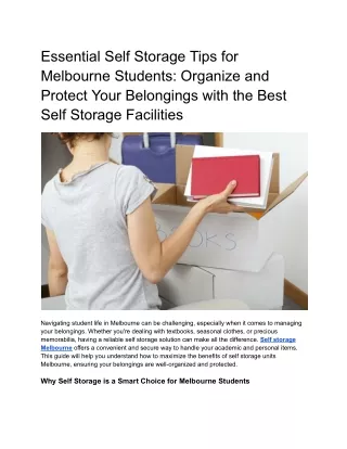 Essential Self Storage Tips for Melbourne Students: Organize and Protect Your Be