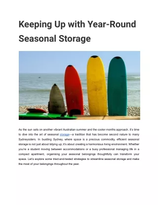 Keeping Up with Year-Round Seasonal Storage