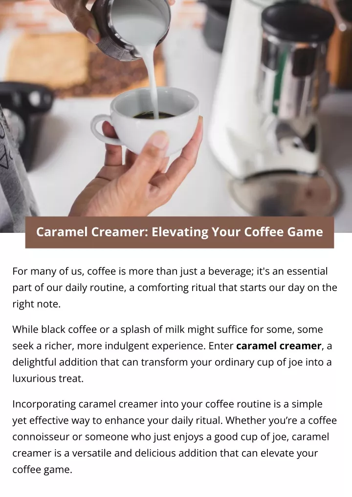 caramel creamer elevating your coffee game