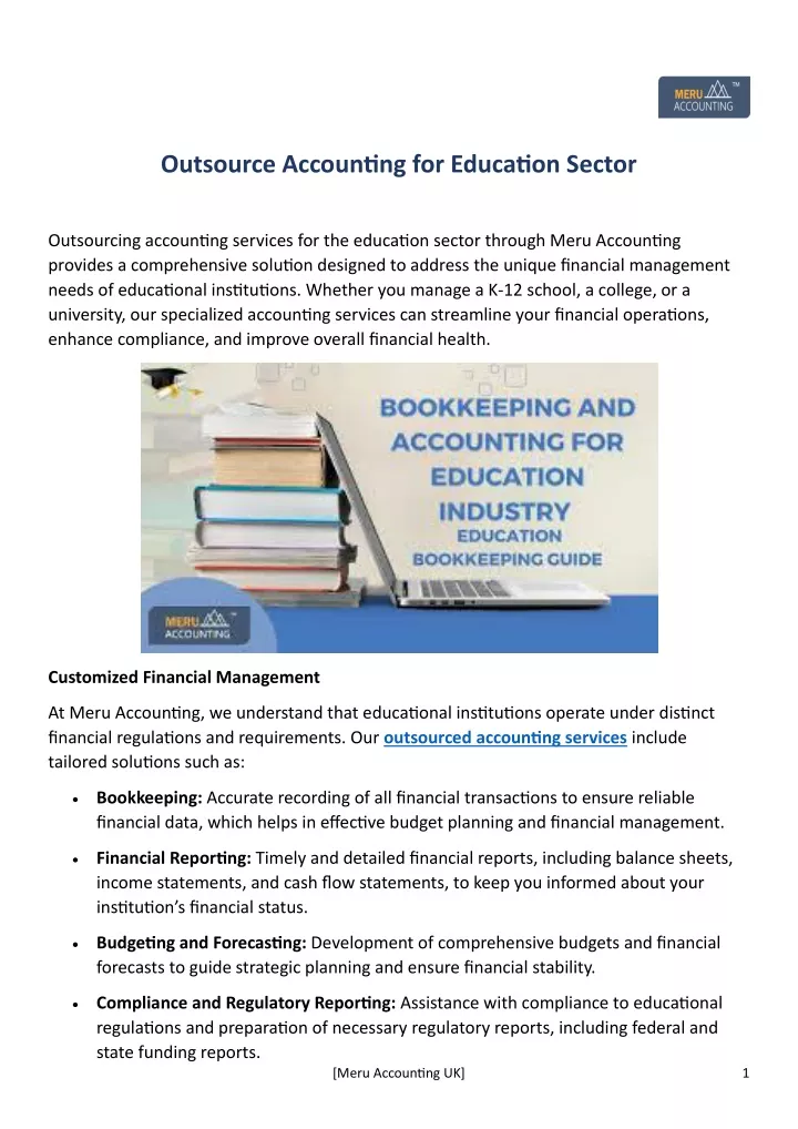 outsource accounting for education sector