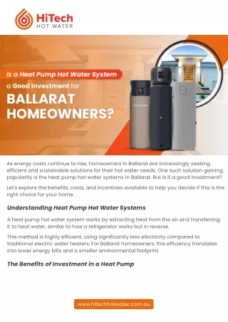 Is a Heat Pump Hot Water System a Good Investment for Ballarat Homeowners