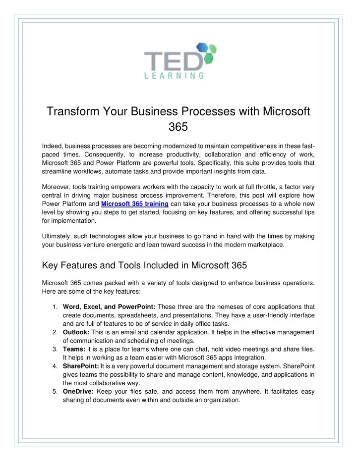 transform your business processes with microsoft