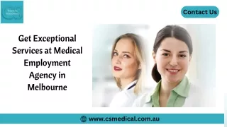 Get Exceptional Services at Medical Employment Agency in Melbourne