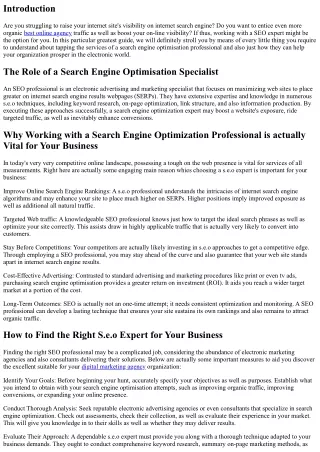 The Ultimate Quick Guide to Tapping The Services Of a SEO Expert