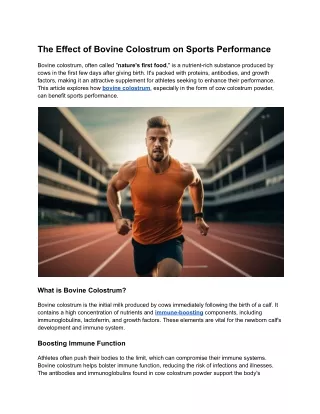 Boost Your Sports Performance with Bovine Colostrum: The Natural Edge You Need