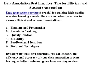 Data Annotation Best Practices Tips for Efficient and Accurate Annotations