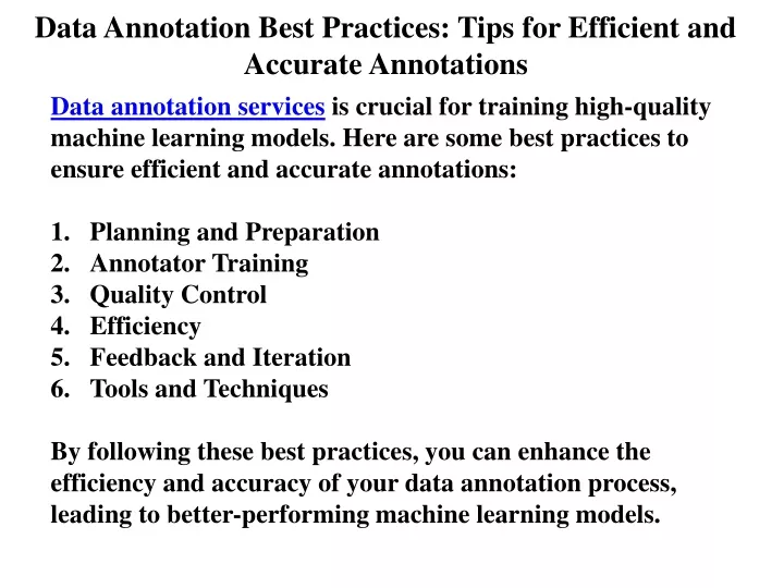 data annotation best practices tips for efficient and accurate annotations