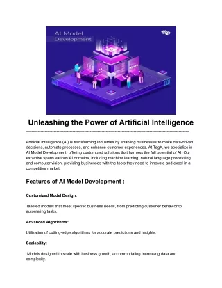unleashing the power of artificial intelligence