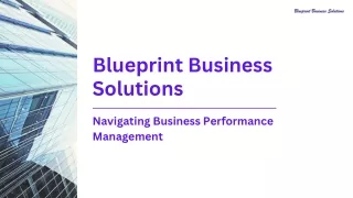 Blueprint Business Solutions- Business Performance Management