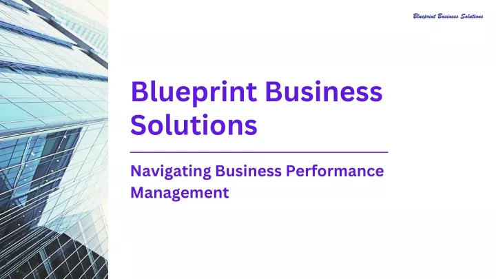 blueprint business solutions