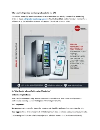 why smart refrigeration monitoring is essential