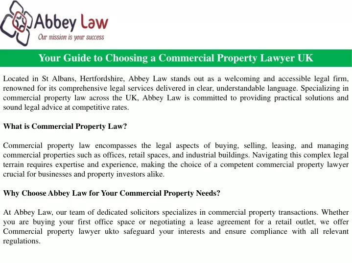 your guide to choosing a commercial property