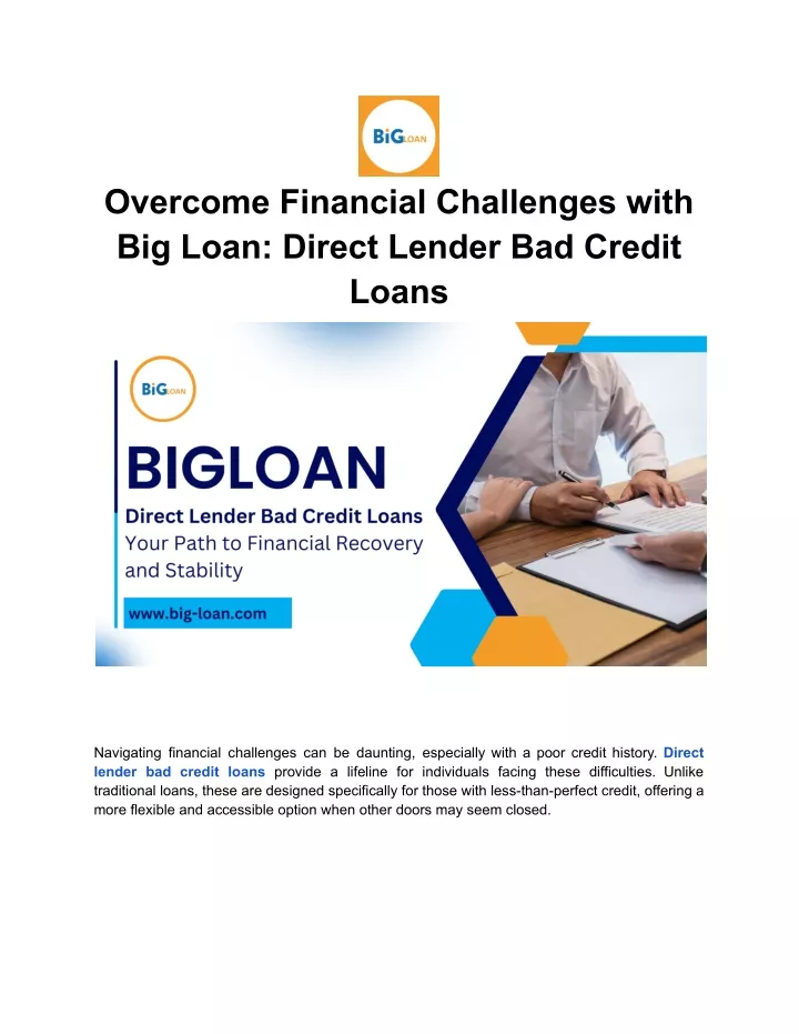 overcome financial challenges with big loan