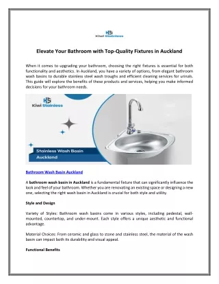 Elevate Your Bathroom with Top-Quality Fixtures in Auckland