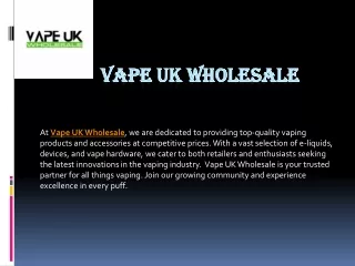 Vape UK Wholesale