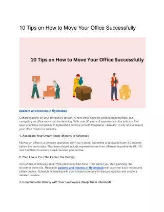 10 tips on how to move your office successfully