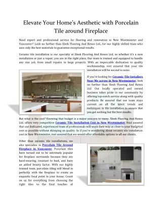 Elevate Your Home's Aesthetic with Porcelain Tile around Fireplace