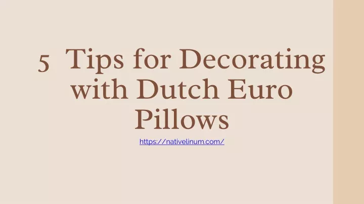 5 tips for decorating with dutch euro pillows