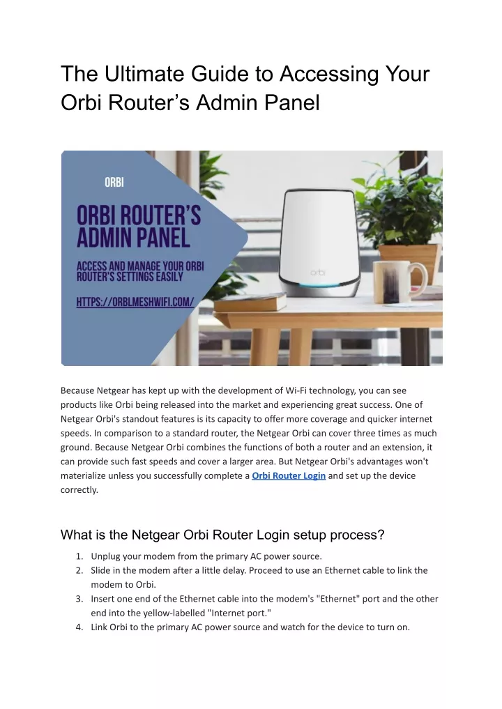 the ultimate guide to accessing your orbi router