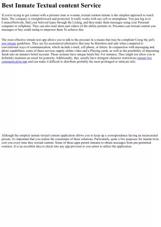 best inmate textual content service