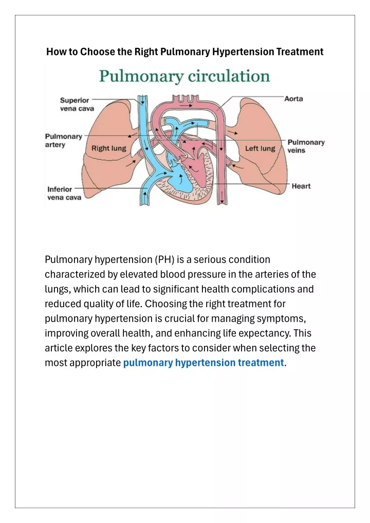 how to choose the right pulmonary hypertension