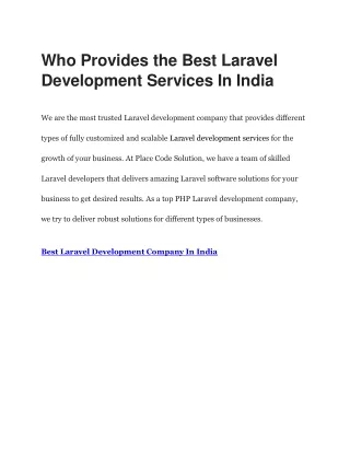 who provides the best laravel development