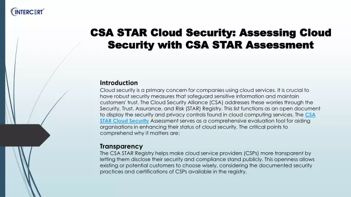 csa star cloud security assessing cloud security