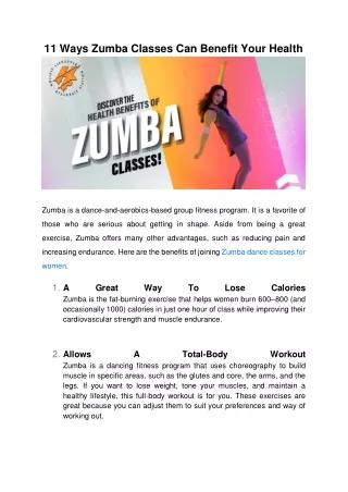 11 ways zumba classes can benefit your health