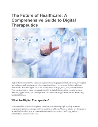 the future of healthcare a comprehensive guide