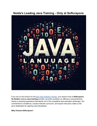 noida s leading java training only at softcrayons