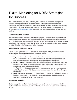 Digital Marketing for NDIS_ Strategies for Success