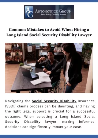 Common Mistakes to Avoid When Hiring a Long Island Social Security Disability Lawyer