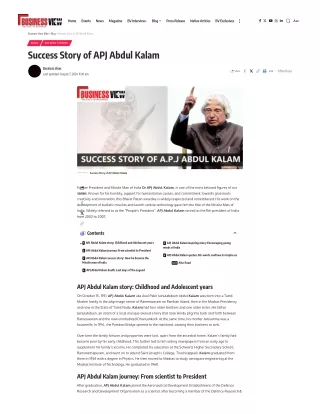 Success Story of APJ Abdul Kalam