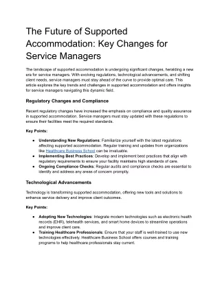 the future of supported accommodation key changes