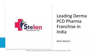 Leading Derma PCD Pharma Franchise in India - Stelon Biotech