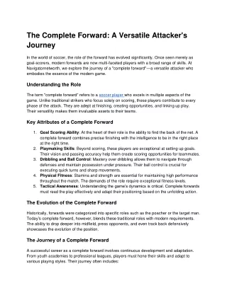 The Complete Forward_ A Versatile Attacker's Journey