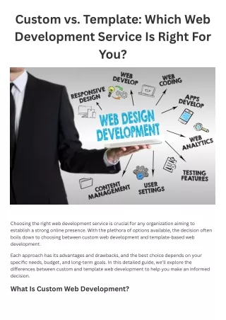 Custom vs. Template Which Web Development Service Is Right For You