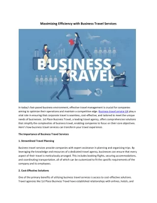 Maximizing Efficiency with Business Travel Services