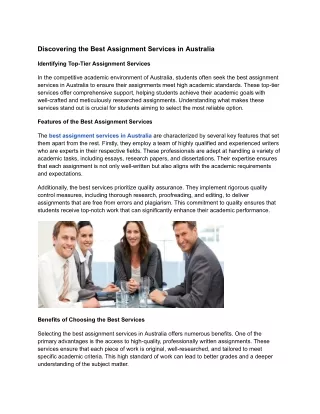 discovering the best assignment services