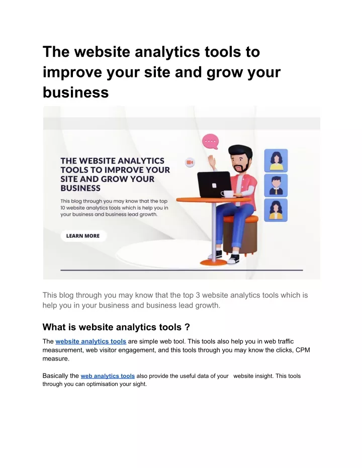 the website analytics tools to improve your site