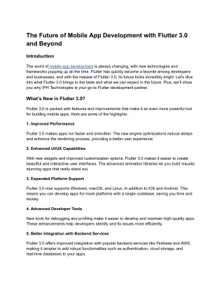 The Future of Mobile App Development with Flutter 3.0