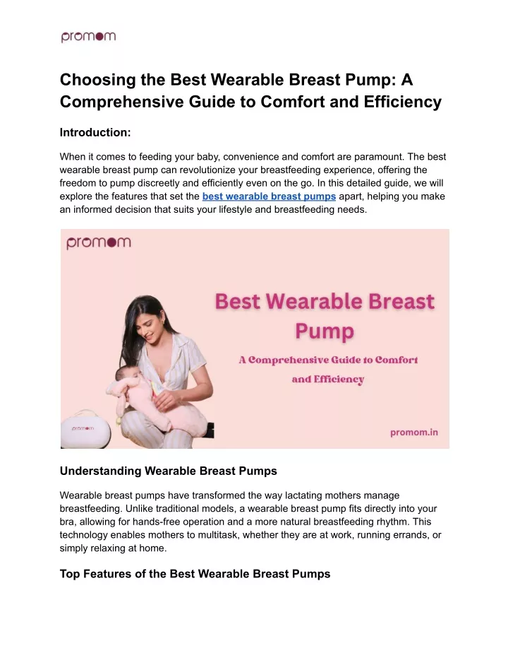 choosing the best wearable breast pump