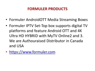 formuler products