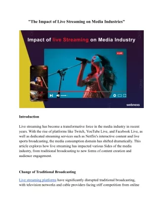 _The Impact of Live Streaming on Media Industries_