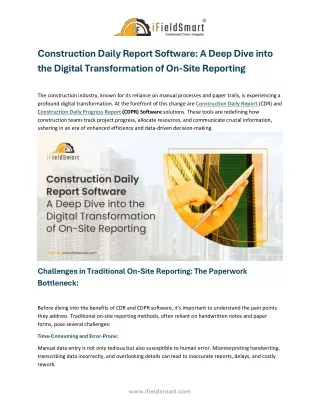 Construction Daily Report Software A Deep Dive into the Digital Transformation of On-Site Reporting