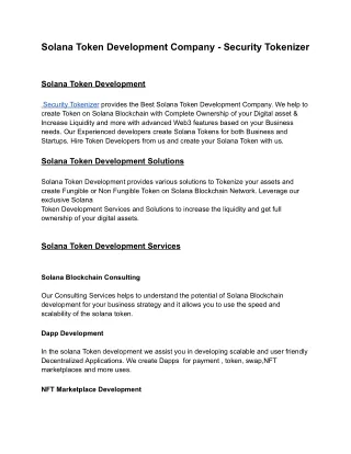 solana token development company security