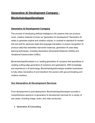generative ai development company