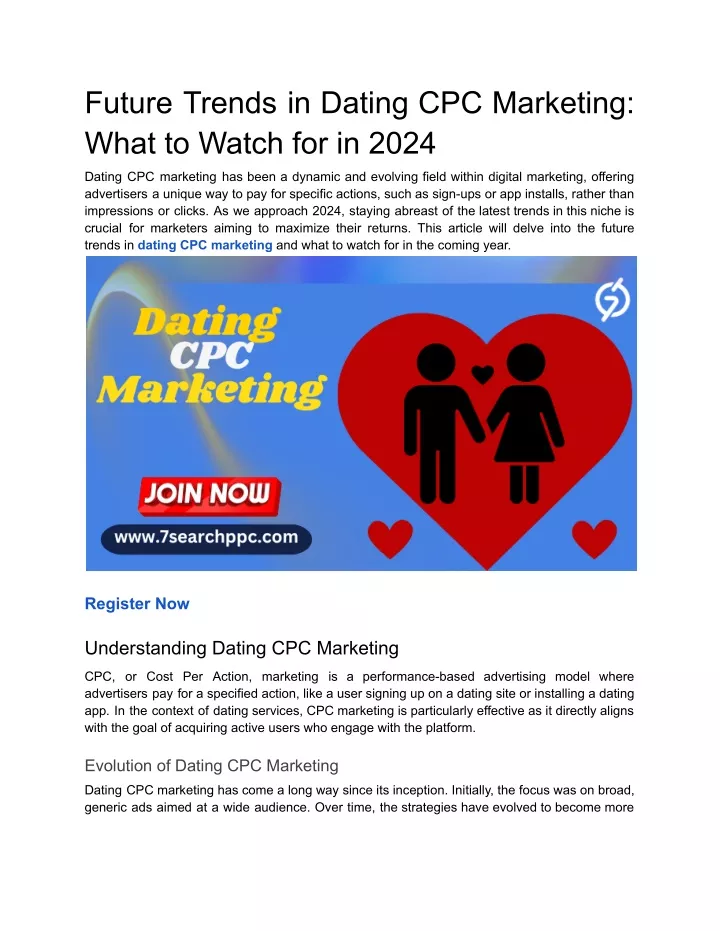 future trends in dating cpc marketing what