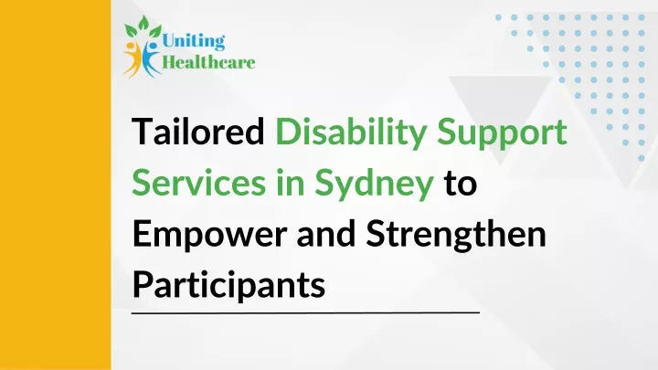 tailored disability support services in sydney