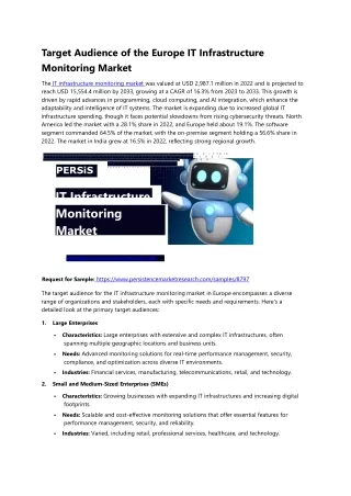 target audience of the europe it infrastructure